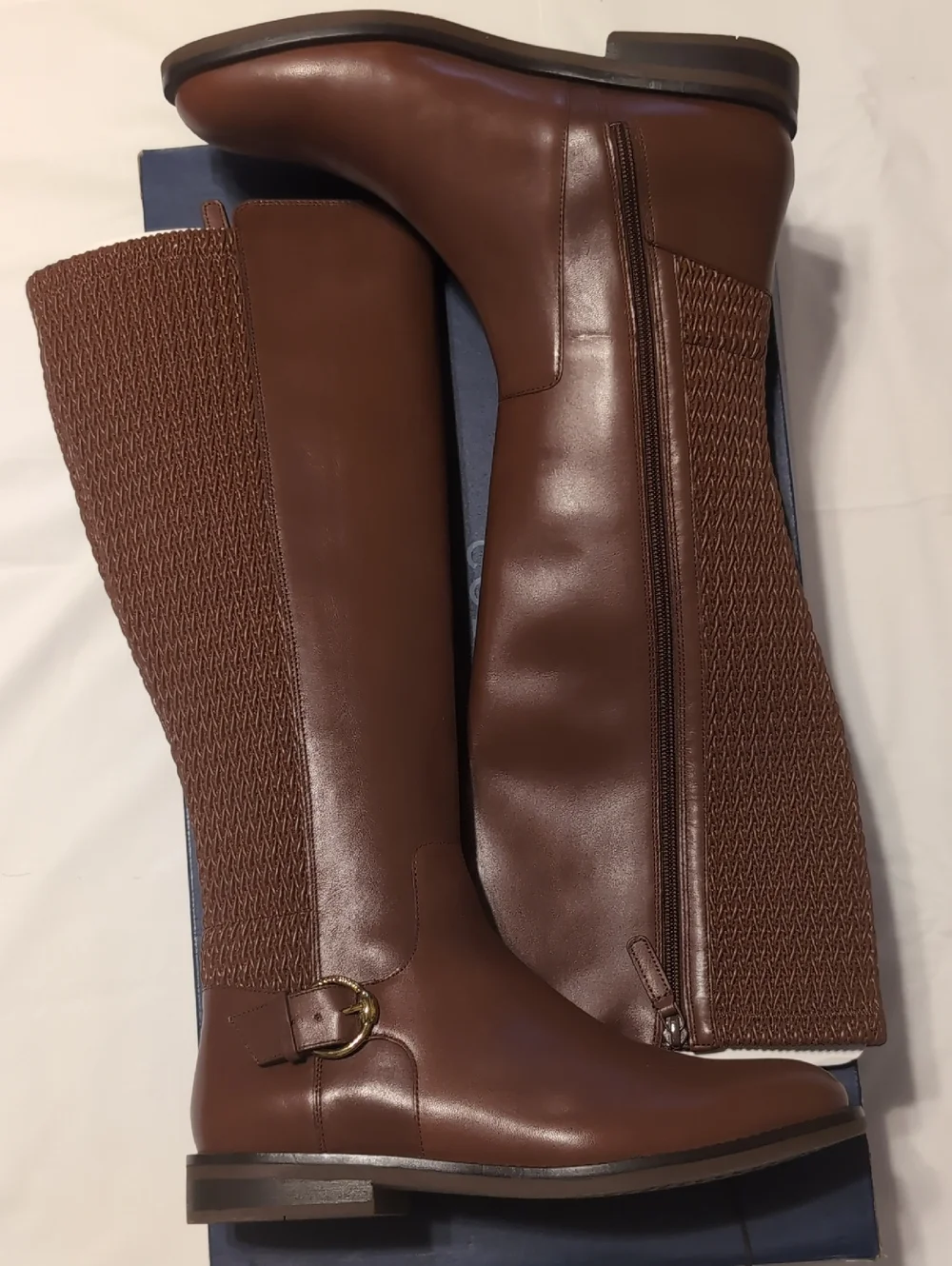 Cole Haan Brown Leather Leather Riding Boots, Size8.5 New In Box